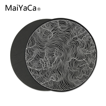 MaiYaCa Mousepad Anti Slip for black and white Geometric lines Round Computer Mouse Pad Mat 20x20 cm 2024 - buy cheap