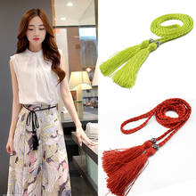 Sale 160cm 1PC Rope Tassel Braided Cute Girls Belt Waistband Ladies Women Waist Chain Tassles Belts 2024 - buy cheap