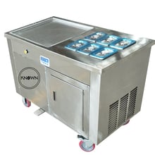 Free shipping Top quality single pan stainless steel thai ice cream rolls fried ice cream machine with good price 2024 - buy cheap