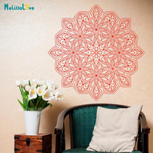 Mandala marroquí con tema de Yoga, calcomanía de vinilo con flores para pared, estudio de decoración de Arte de la pared Decoración para el hogar, B935 2024 - compra barato