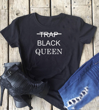 Эстетическая Повседневная футболка с короткими рукавами, черная футболка с рисунком «ловушка», «Королева», черная футболка с принтом «сила», черные топы Lives Matter, женская одежда Tumblr 2024 - купить недорого
