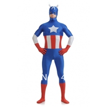 Blue & red & white spandex costume Captain America The Avengers Costumes Halloween Costumes 2024 - buy cheap