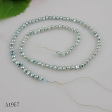 DIY Loose Pearl Jewellery,Tinny AA 3-5MM Baroque Blue Color Natural Freshwater Pearl Loose Beads,One Full Strand 2024 - buy cheap