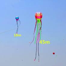 Бесплатная доставка, Высокое качество большой воздушный змей 45 м медузы мягкий кайт Nylon Ripstop с линии на открытом воздухе игрушки Kite Surf Осьминог Кайт 2024 - купить недорого
