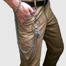 Waist  Men Hip-Hop Street Wallet Chain Punk Rock Silver Corss Metal Plating Jean Pant Belt Chain Accessories JewelryDR58 2024 - buy cheap