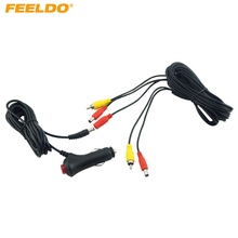 FEELDO-interruptor adaptador para cámara de marcha atrás de coche, adaptador de interruptor de 12V/24V, RCA, Cable de alimentación de vídeo 2024 - compra barato