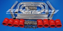 KIT de tubería de aluminio TURBO radiador de 2 pulgadas/2MM de espesor, acoplador de abrazadera UNIVERSAL/manguera roja 2024 - compra barato