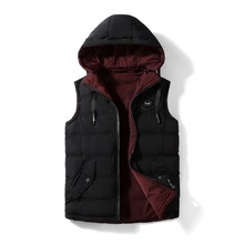Men's Hooded Vest Homme Winter Casual Sleeveless Coats Male Cotton-Padded Thickening Vest Men Waistcoat Outerwear VT-239 2024 - buy cheap
