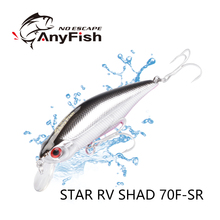 ANYFISH RV SHAD 70F-SR  Fishing Lure 7cm 9.3g Hard Bait with 2 Fishing Hooks Aritificial Bait with 3D eyes Wobbler Depth 1-1.2m 2024 - buy cheap