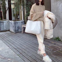 Большая Холщовая Сумка для женщин, женская повседневная сумка через плечо, сумка для шоппинга, ручная сумка для женщин, сумка-мессенджер в Корейском стиле 2024 - купить недорого