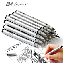 Superior 10Pcs Waterproof Black Pigment Fineliner Sketch Marker Brush Graffiti Hook Fiber Pens Writing Art Supplier 2024 - buy cheap