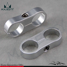 12-AN AN12 19MM Braided Hose Separator Clamp Fitting Adapter Bracket Oil line clip hood silver color x 2 pcs 2024 - buy cheap