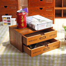 Деревянный ящик для хранения продуктов в стиле ретро, винтажная полка, шкаф для ювелирных изделий, стеллаж, ящик для хранения косметики 2024 - купить недорого