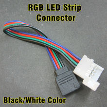 Conector led rgb com 4 pinos e 10mm, placa pcb sem solda e conector fêmea para faixa led 5050, cor branca/preta, 20 tamanhos 2024 - compre barato