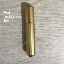 Venda quente 10 pçs/lote 8ml garrafas de spray de vidro, 8cc frasco de perfume de vidro com concha de ouro, pequeno recipiente de embalagem de viagem 2024 - compre barato