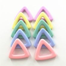 Chenkai-Cuentas triangulares de silicona para chupete de bebé, colgante masticable para dentición, juguete sensorial para manualidades, sin BPA, 50 Uds. 2024 - compra barato