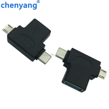 Адаптер 2 в 1 USB 3,0 к Type C Micro USB OTG, конвертер для Oneplus 5t 6 Xiaomi 6 Mix 2s для Samsung S9 + адаптеры для телефонов 2024 - купить недорого