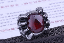 Nova chegada moda jóias produtos certificados oito garras anel de aço inoxidável dos homens vermelho pedra dragão eua tamanho 8-11 presente legal 2024 - compre barato