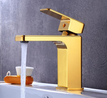 Grifo de latón con acabado dorado para baño, grifería monomando para lavabo de agua caliente y fría, nuevo, de lujo 2024 - compra barato