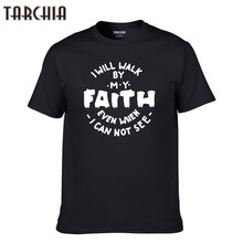 TARCHIA 2021 Faith Brand Print Tops Cotton Short Sleeve Summer T Shirts Casual Slim Fit Hip Hop Men Plus Size Tees Tops Homme 2024 - buy cheap