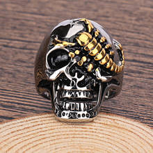 Men Stainless Steel Ring Punk Vintage Gold Crawling Scorpion Biker men Skull Ring High Quality 2024 - buy cheap