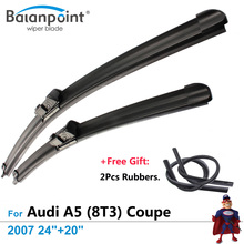 2Pcs Wiper Blades + 2Pcs Free Rubbers for Audi A5 (8T3) Coupe 2007 24"+20", Car Window Wipers 2024 - buy cheap