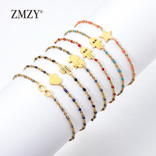 ZMZY Cute Thin Chain Gold Stainless Steel Bracelet Bohemian Jewelry Friendship Bracelets for Women Minimalist Charm Bracelet 2024 - buy cheap