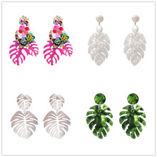 FASHIONSNOOPS Vintage Leaf Dangle Earrings For Women Statement Leaves Resin Trendy Acetate Acrylic Earring Party Gifts Wholesale 2024 - buy cheap
