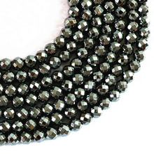 Iron ore black hematite stone 4mm 6mm 8mm 10mm 12mm round faceted beads loose making jewelry B246 2024 - buy cheap