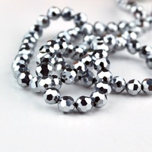 8mm 70pcs/lot Crystal Glass Bead Silver Plated Round Ball Faceted Crystal Loose Spacer Bead for Handmade Jewelry Making Material 2024 - buy cheap