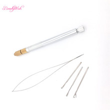 Gold Holder Kit For Micro Ring Tool 1 Set Hair Extension Tools Knitting Needles New 3x Hooking Ventilating Alum Pulling Needle 2024 - buy cheap