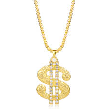 dongsheng US Dollar Money Necklace & Pendant Alloy Gold Color Chain For Women/Men Rhinestone Hip Hop Bling Men Jewelry 2024 - buy cheap