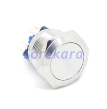 22mm Stainless Steel Latching Pushbutton Switch 1NO 1NC IP65 UL