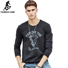 Pioneer Camp men Hot T shirt fashion brand clothing Men's Long Sleeve T Shirt Cotton Elastic Casual T-Shirt Male 4XL plus size 2024 - buy cheap