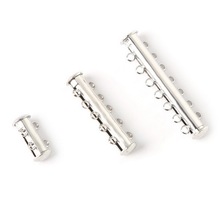 Hot Sales Clasps 5Pcs/lot Rhodium Plated 2~7 Strands Magnetic Slide Clasps For DIY Bracelet Necklace Jewelry Making Accessaries 2024 - buy cheap