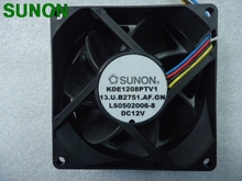 Ventilador de refrigeración para Sunon KDE1208PTV1, 8025, 8cm, 80mm, CC, 12V, 3,7 W, función PWM 2024 - compra barato