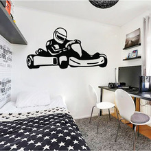 Racecar Wall Stickers For Kids Room Wall Vinyl Decals Bedroom Home Decors Racing Car Teenagers Teen Boys Removable B417 2024 - buy cheap