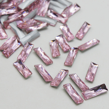 Piedras de cristal de punto de pedrería de Color rosa claro para manualidades decoraciones 5x15mm 7x21mm 10x30mm 2024 - compra barato