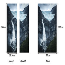 3D наклейки на дверь с высокой горной пробежкой водонепроницаемые Обои DIY Съемные росписи для гостиной спальни коридора санузел 2024 - купить недорого