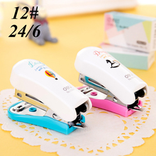 12#Mini remover lovely Stapler Set Cartoon Office School Supplies Staionery Paper Clip Binding Binder Book Sewer 2024 - buy cheap