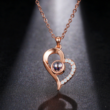Emmaya Brand New Rose Gold 100 Language I love You Necklace Memory Projection Pendant Wedding Letter Drop Shipping 2024 - buy cheap