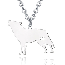 Colgante de acero inoxidable para hombre, collar con diseño de Lobo y Animal, joya nueva 2024 - compra barato