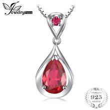 JewelryPalace 4ct Red Criado Rubis Gota de Água Presente de Aniversário Pingente Pure 925 Jóias de Prata Esterlina Não Inclui Uma Cadeia 2024 - compre barato