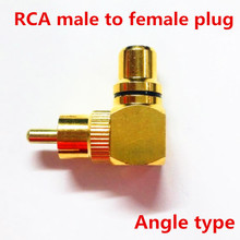 10 unids/lote conectores RCA de Latón chapado en oro adaptadores macho a hembra cable de audio conector jack de ángulo recto de 90 grados 2024 - compra barato