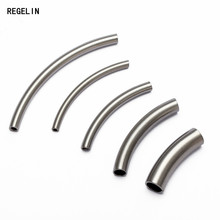REGELIN New Hole Stainless Steel Spacer Beads Curve Tube for DIY Chock Necklace Making 10pcs/lot 2.5mm Jewelry Making Findings 2024 - buy cheap