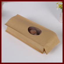 10*28+6 20pcs brown self Opening kraft paper bags with window for gifts sweets and candy food tea jewelry retail package paper 2024 - buy cheap