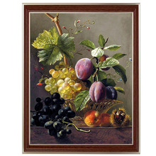 Golden Panno,Needlework,Embroidery,DIY Floral Painting,Cross stitch,kits,14ct Plum Fruit home Cross-stitch,Sets For Embroidery 2024 - buy cheap