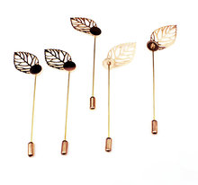 50pcs leaf stick pins w/ glue pad Wedding favors Leaf bar pin Gold lapel pin Brass stick brooch Wedding Bridesmaids Bridal Gifts 2024 - buy cheap