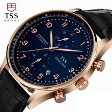 Оригинальный бренд часы TSS хронограф многофункциональный кожа мужская свободного покроя мода часы relogio masculino 2024 - купить недорого