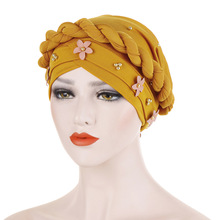 Women Fashion Flower Muslim Scarf Hijabs Hat Women India Hat Turban Hat Wrap Cap Head Scarf Headscarf Hat Women Hair Accessories 2024 - buy cheap